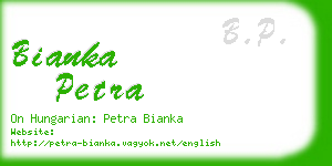 bianka petra business card